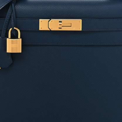 Hermes Epsom Kelly Sellier 28 Bleu De Malte 8 of 11