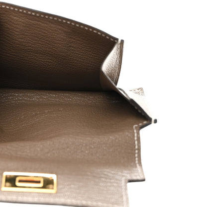 Hermes Chevre Mysore Kelly Pocket Compact Wallet Etoupe 6 of 9
