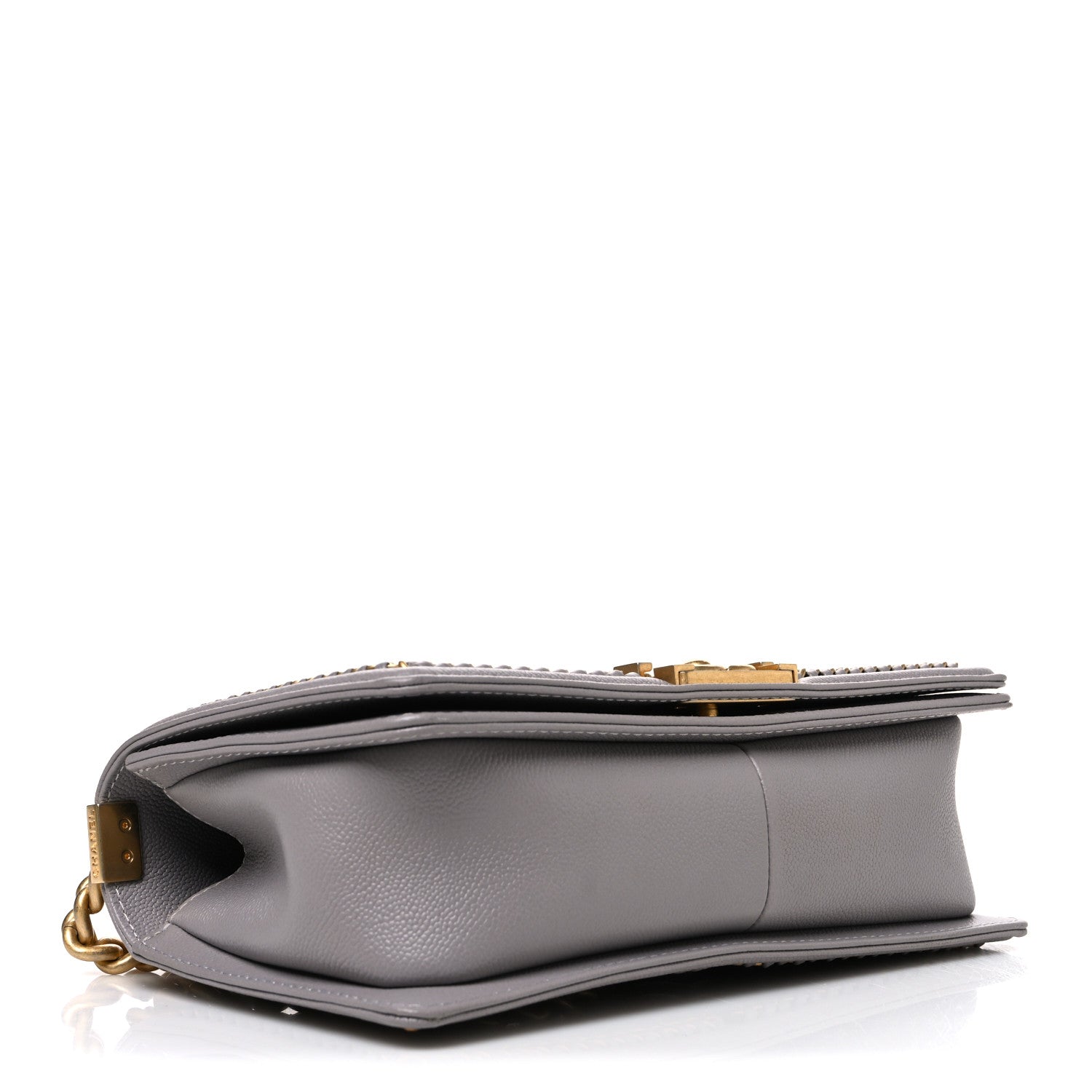 Chanel Caviar Quilted Chain Around Medium Boy Flap Grey 4 of 10