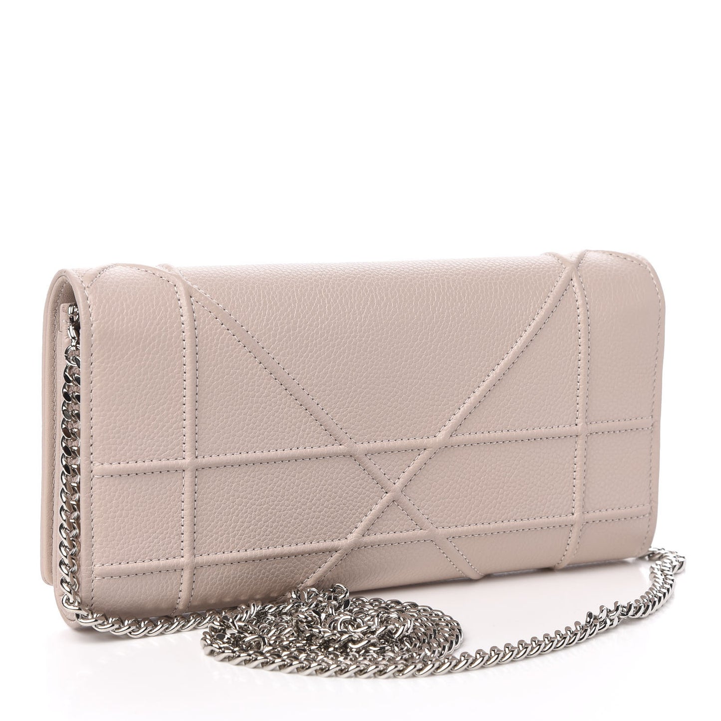 Grained Calfskin Diorama Croisiere Chain Wallet Rose Poudre