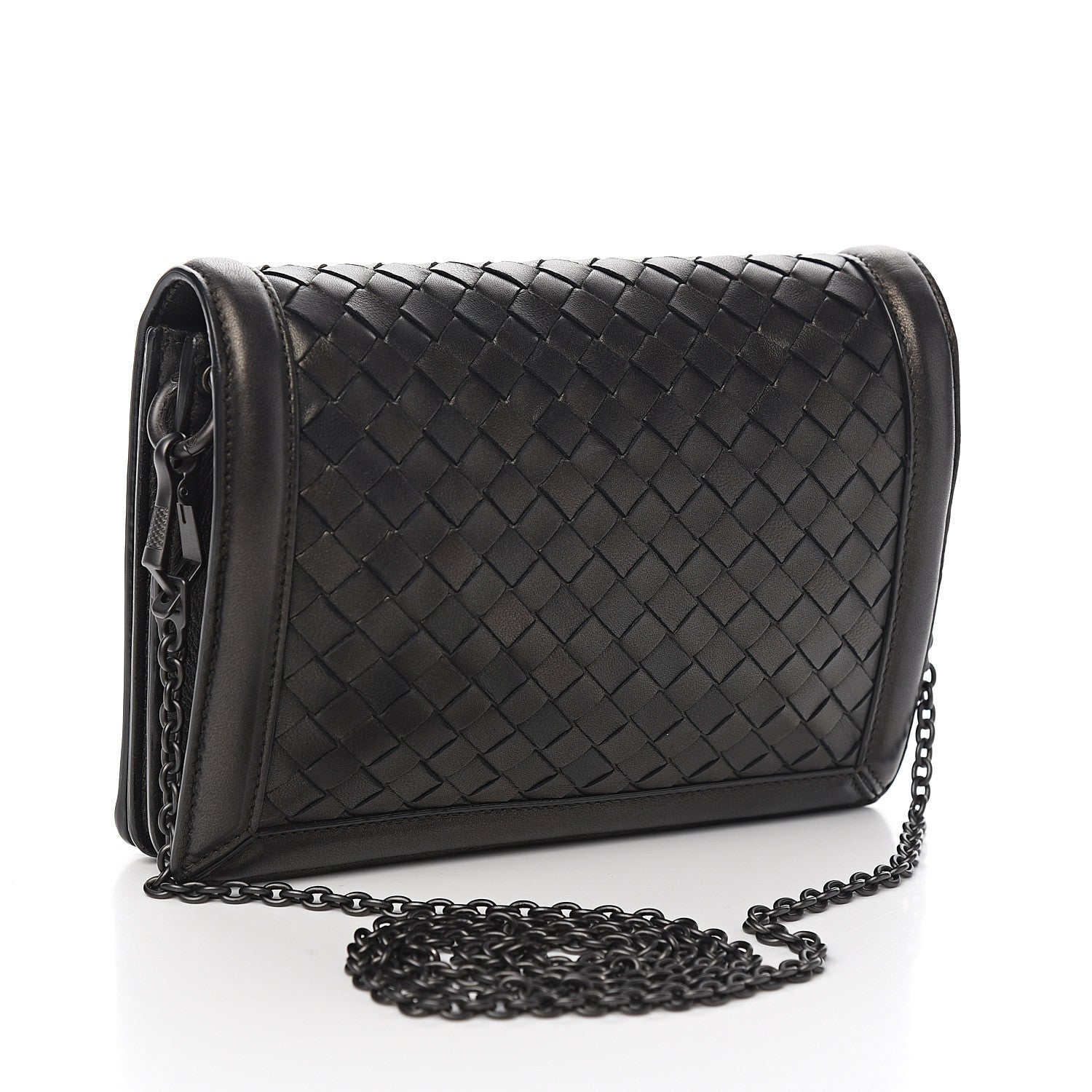 Bottega Veneta Nappa Intrecciato Chain Bag Black 2 of 10