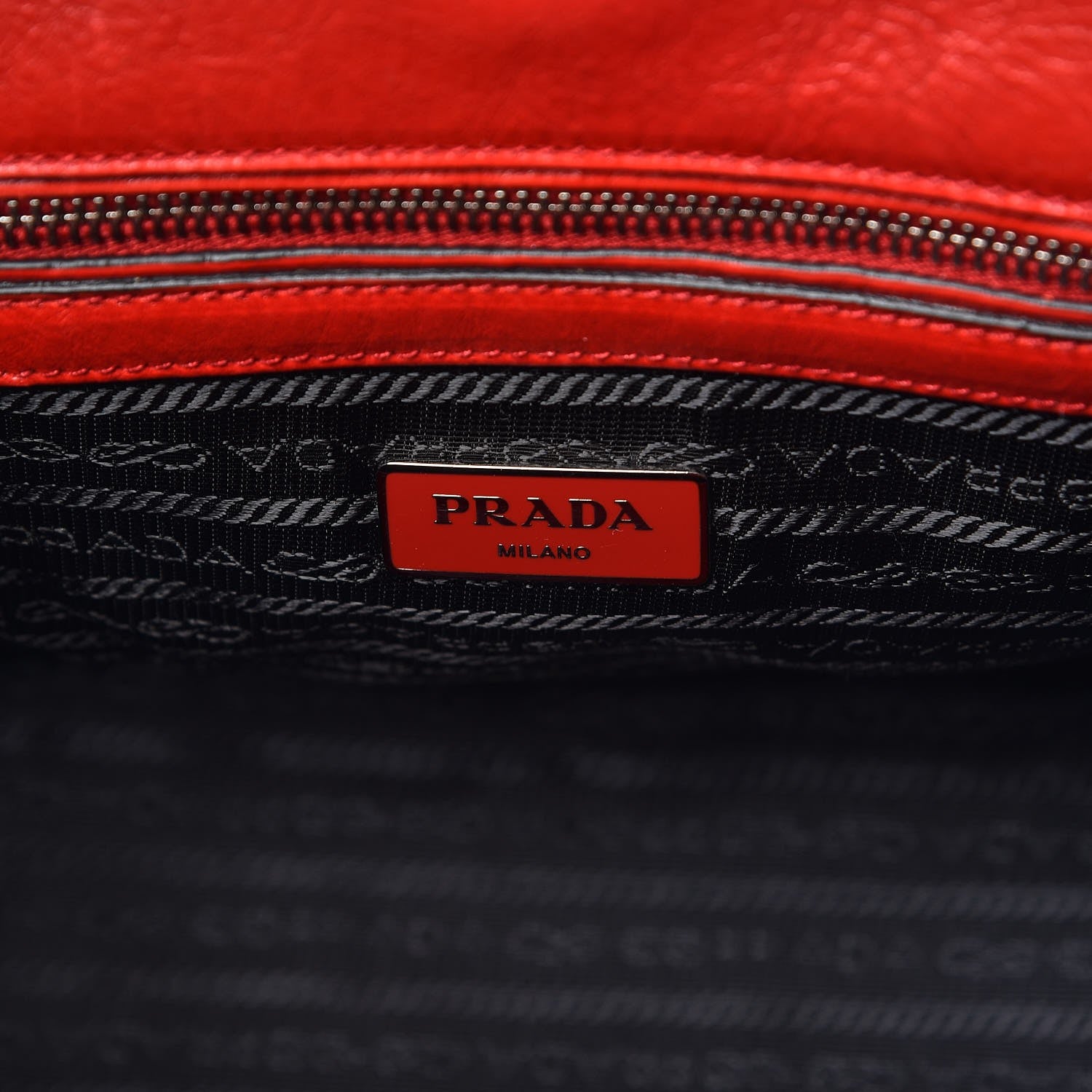 Prada Glace Calf Small Twin Pocket Tote Fuoco 6 of 13