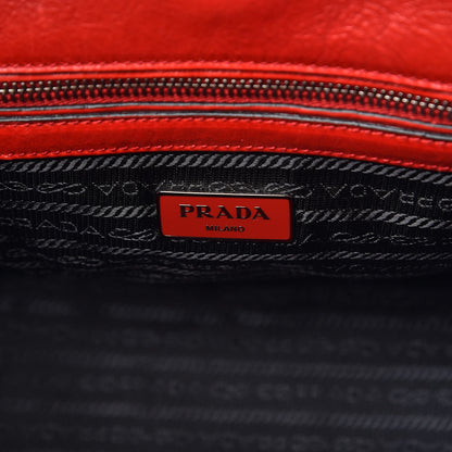 Prada Glace Calf Small Twin Pocket Tote Fuoco 6 of 13