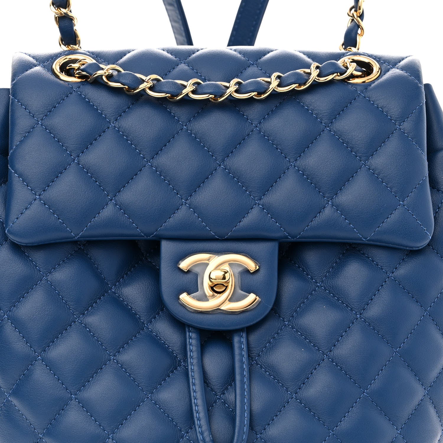 Chanel Lambskin Quilted Small Urban Spirit Backpack Blue 7 of 10