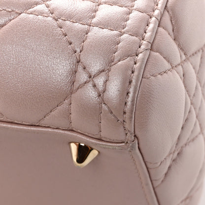 Christian Dior Pearly Lambskin Cannage Medium Lady Dior Lotus 11 of 11