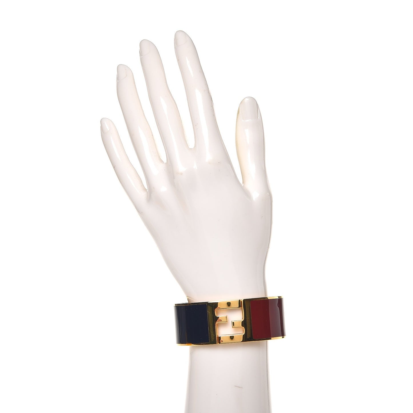 Enamel Fendista Large Bracelet Gold Navy Rosso