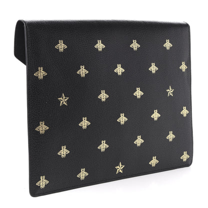 Gucci Grained Calfskin Bee Star Portfolio Black 3 of 10