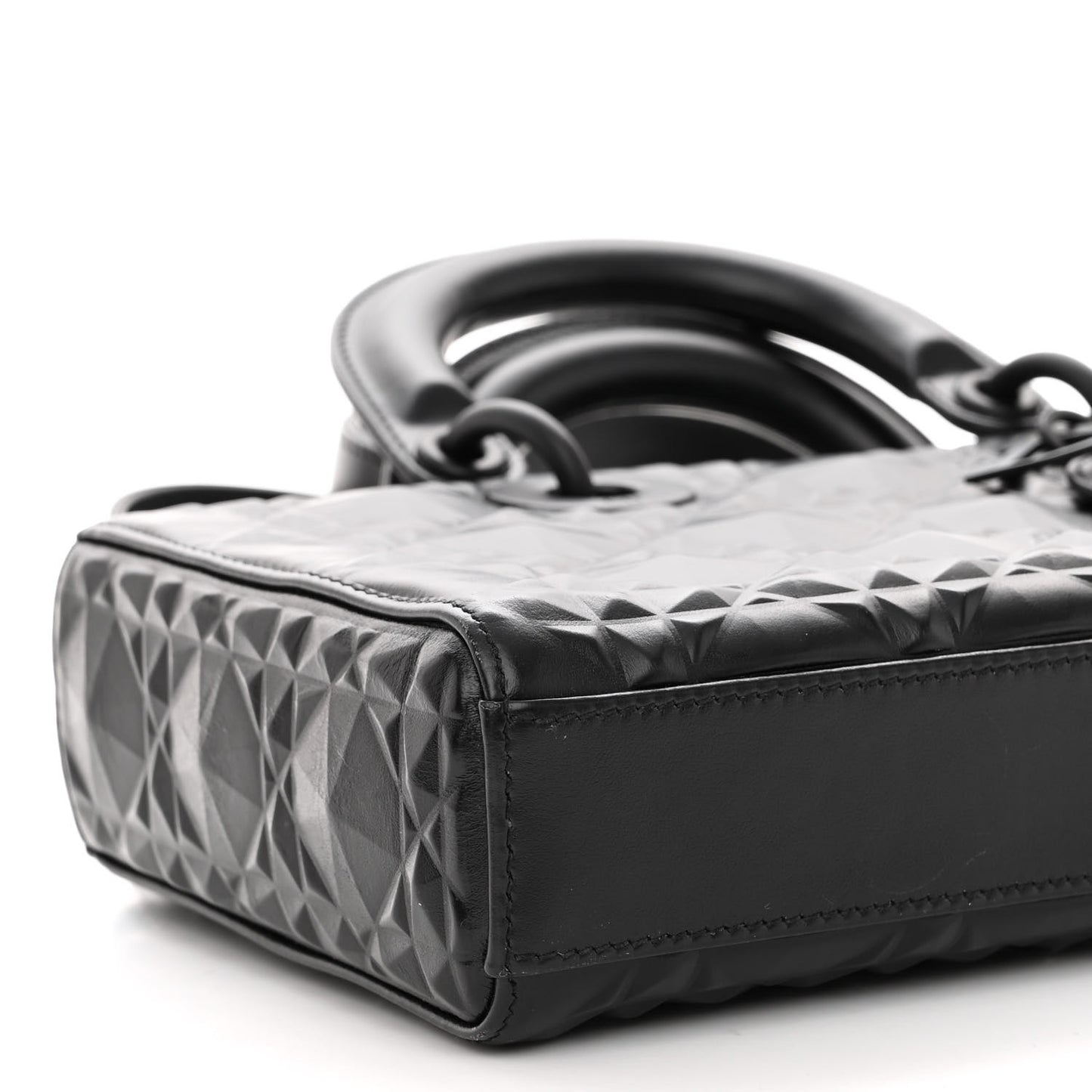 Calfskin Cannage Diamond Medium Lady D-Joy Black