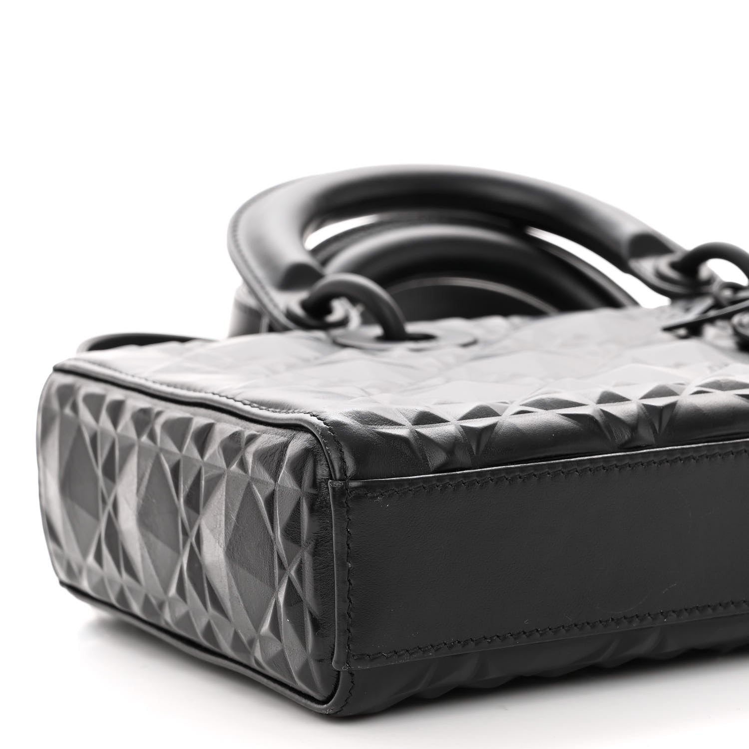 Christian Dior Calfskin Cannage Diamond Medium Lady D-Joy Black 8 of 11