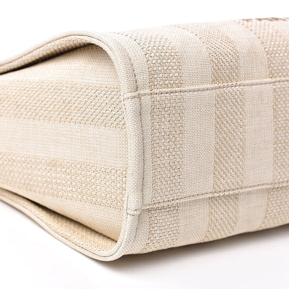 Chanel Mixed Fibers Calfskin Striped Small Deauville Tote Beige 7 of 9