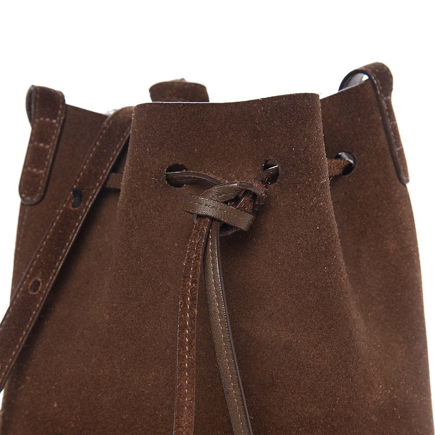 Mansur Gavriel Suede Mini Bucket Bag Chocolate 7 of 10