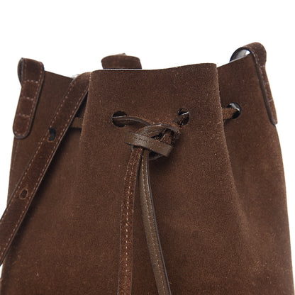 Mansur Gavriel Suede Mini Bucket Bag Chocolate 7 of 10