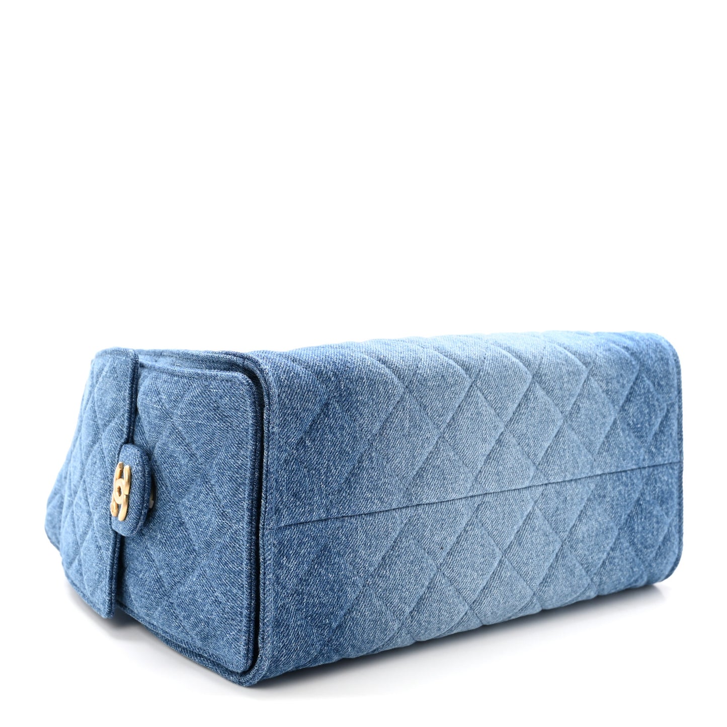 Washed Denim Quilted Small Chanel 25 Handbag Blue