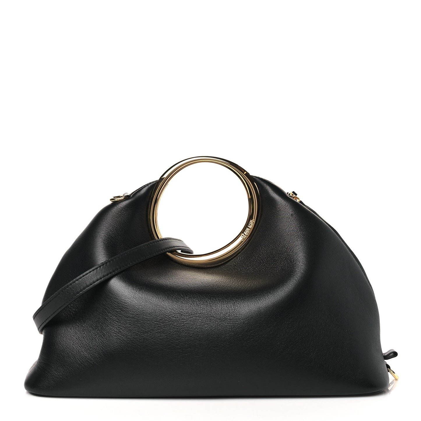 Lambskin Le Calino Ring Top Handle Bag Black