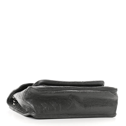 Saint Laurent Crinkled Calfskin Matelasse Monogram Medium Niki Chain Satchel Storm 3 of 9