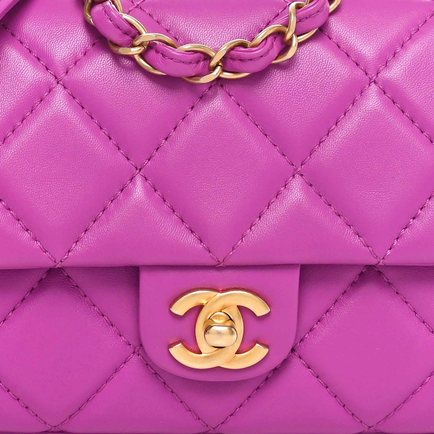 Chanel Lambskin Quilted Mini Flap Purple 8 of 11
