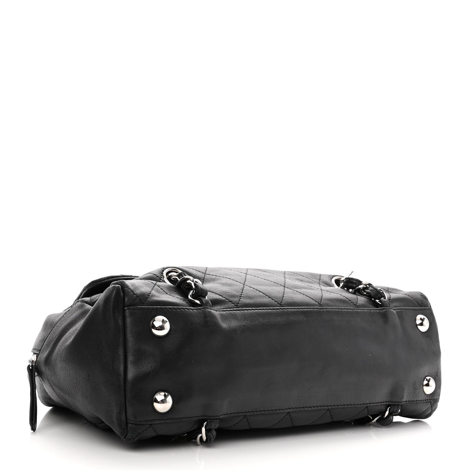 Chanel Lambskin Quilted Medium Chain Around Tote Black 3 of 12