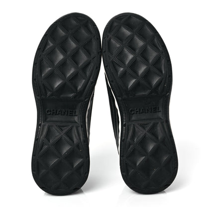 Chanel Velvet Calfskin Mixed Fibers CC Sneakers 38 Black 5 of 8