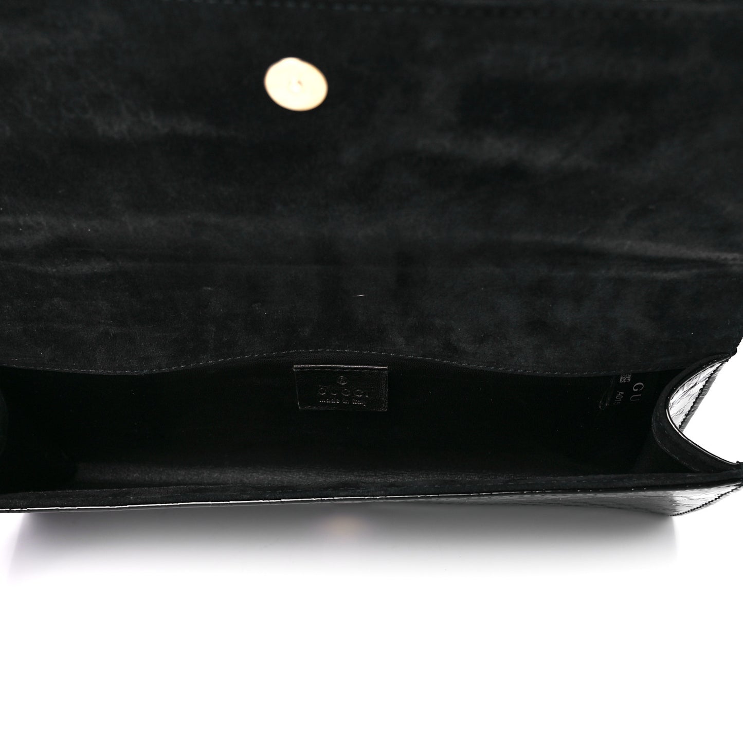 Patent Microguccissima Small Broadway Clutch Black
