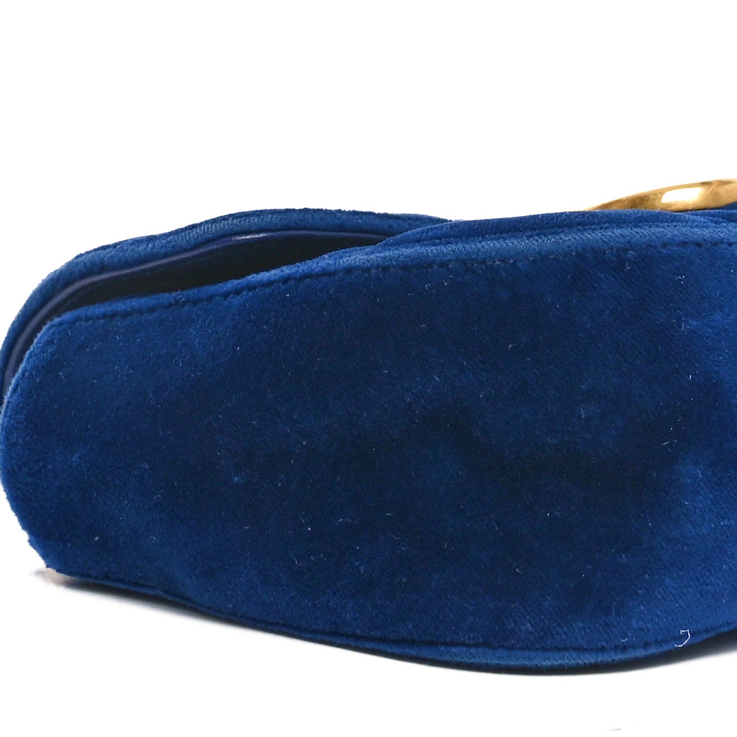 Gucci Velvet Matelasse Mini GG Marmont Shoulder Bag Cobalt Blue 9 of 10