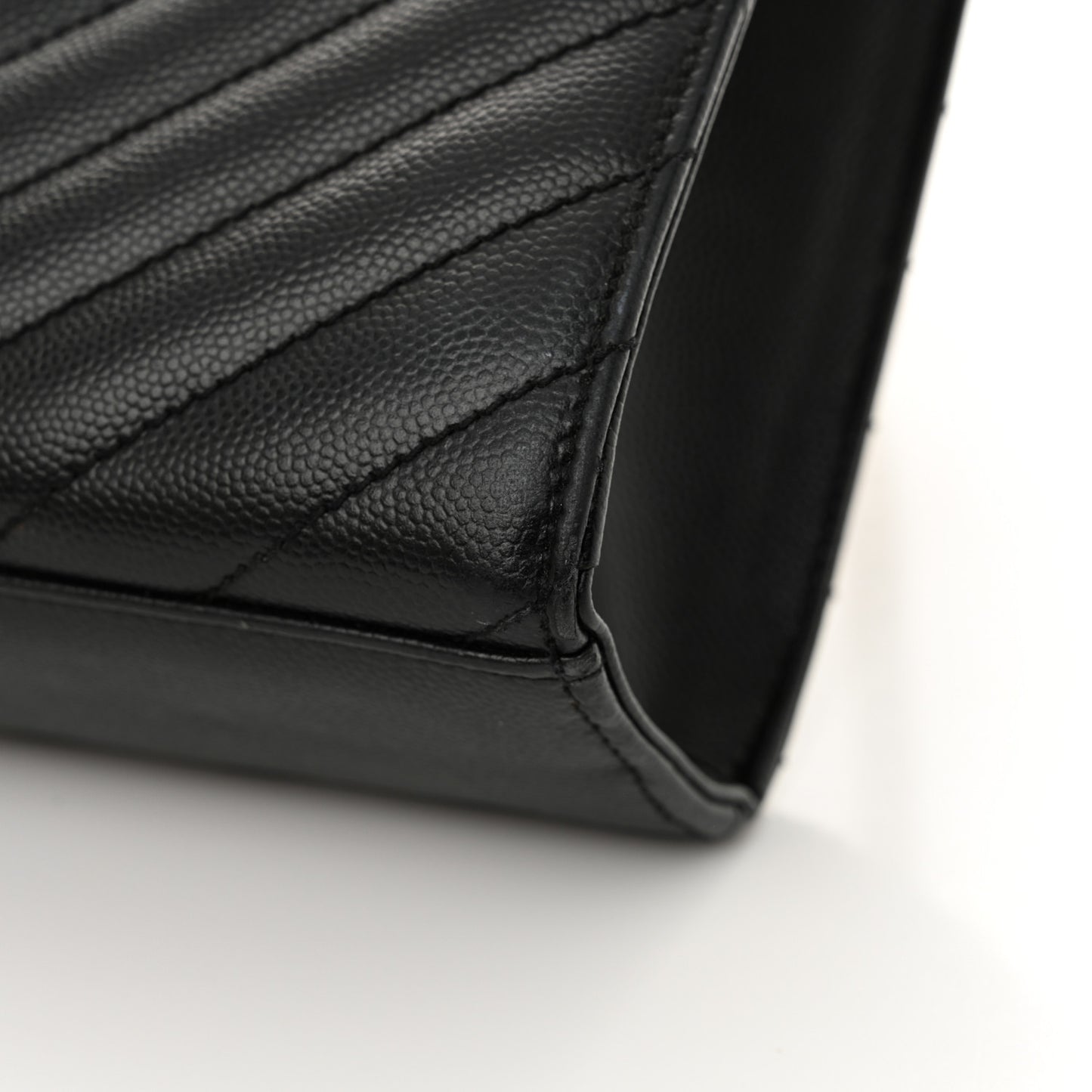 Grain De Poudre Matelasse Chevron Large Monogram Satchel Black