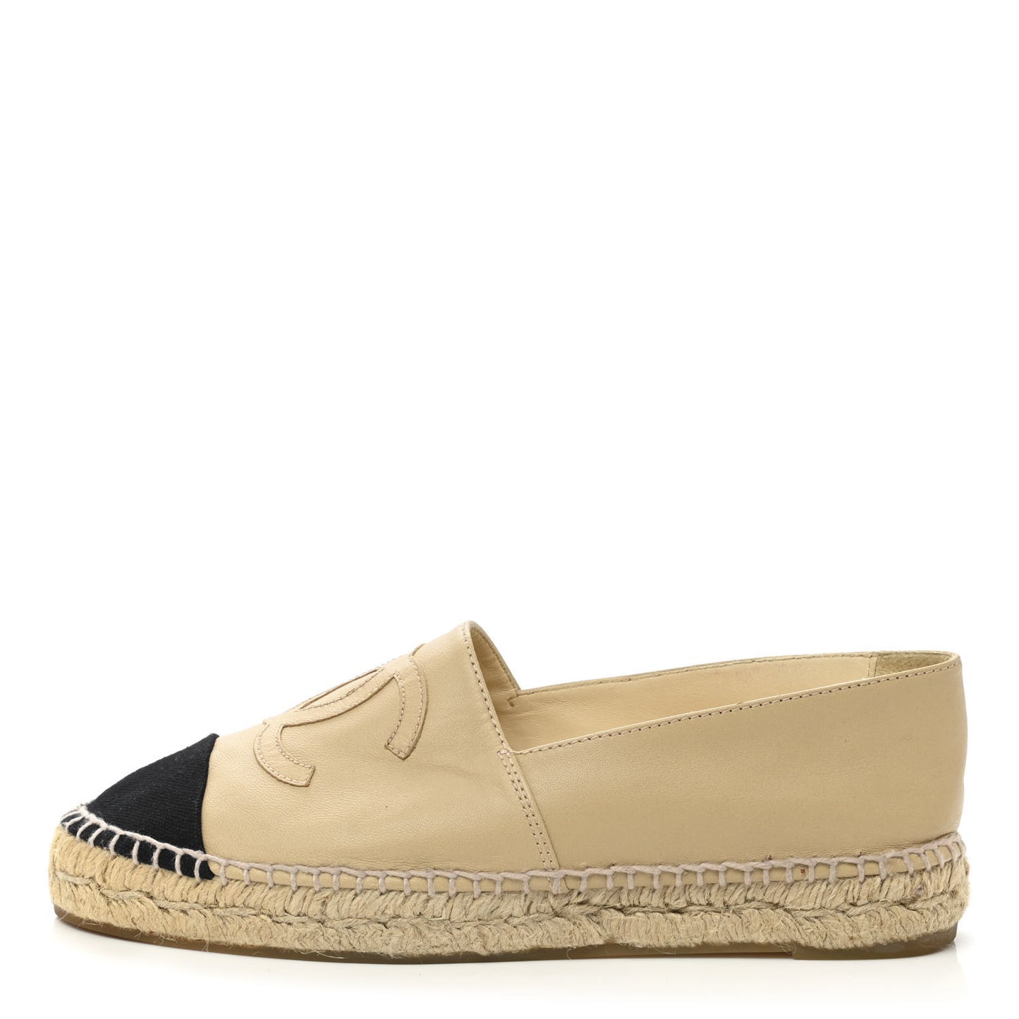 Lambskin CC Espadrilles 38 Beige Black