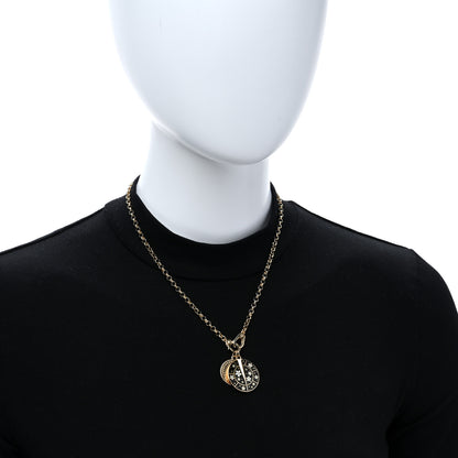 Foundrae 18K Yellow Gold Diamond Enamel Medium Belcher Sister Hook Chain Karma Resilience Medallion Necklace 2 of 6