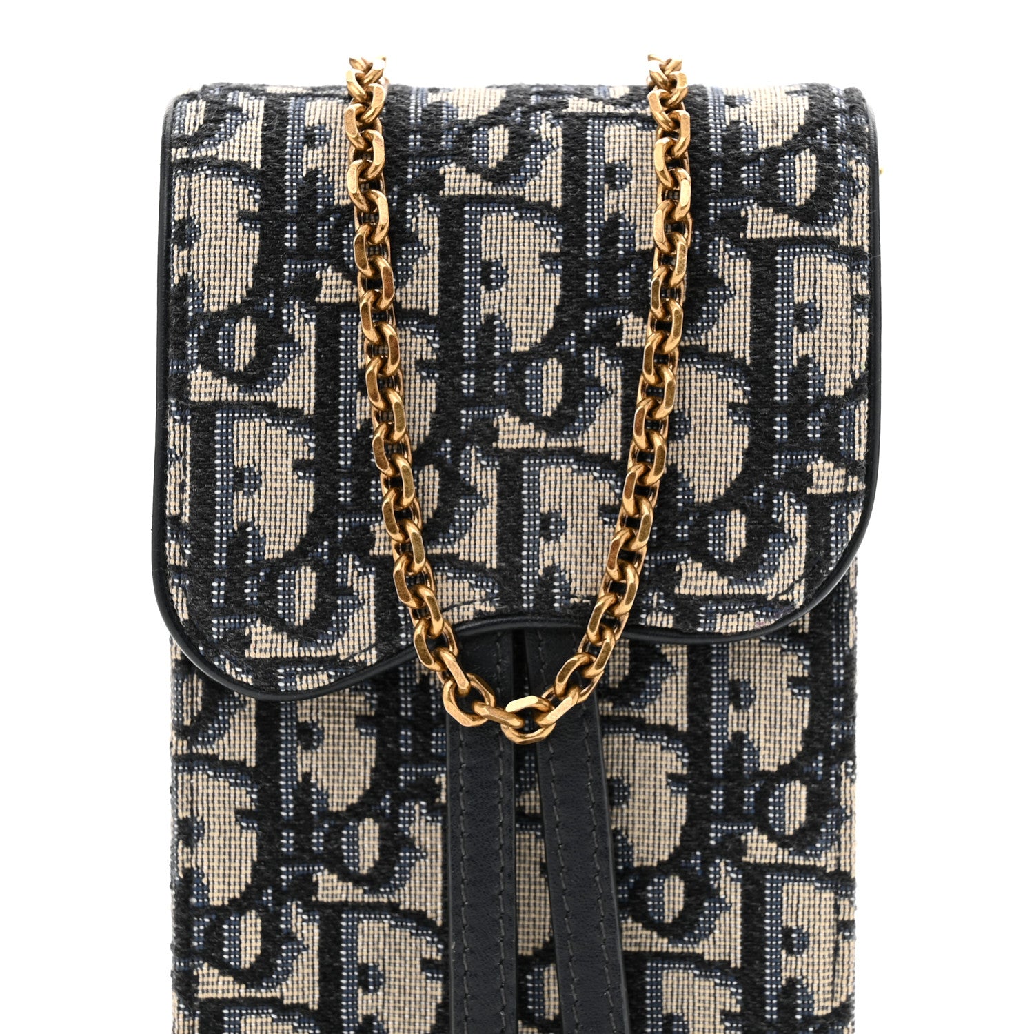 Christian Dior Oblique Vertical Saddle Pouch Blue 1683258