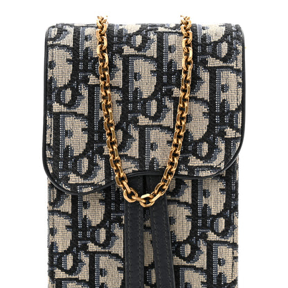 Christian Dior Oblique Vertical Saddle Pouch Blue 7 of 11