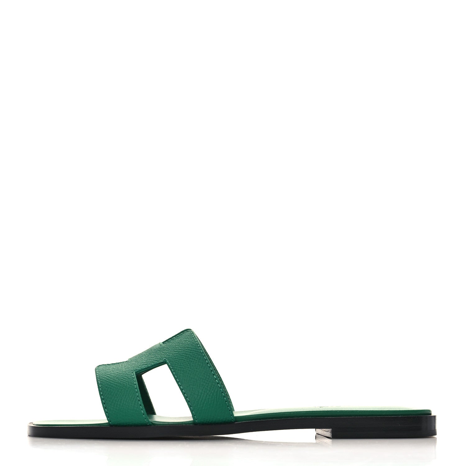 Hermes Epsom Oran Sandals 36.5 Vert Emeraude 1 of 9