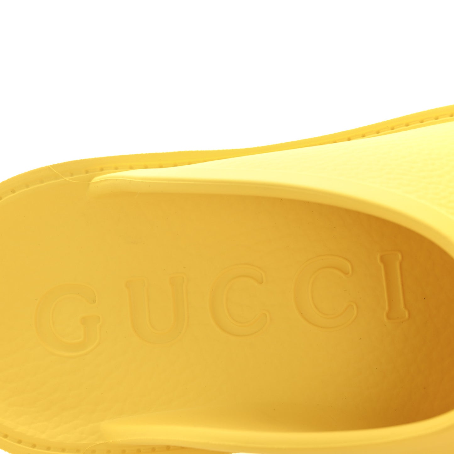 Rubber GG Monogram Perforated Elea Platform 55mm Lug Sole Sandals 37 Smile Yellow