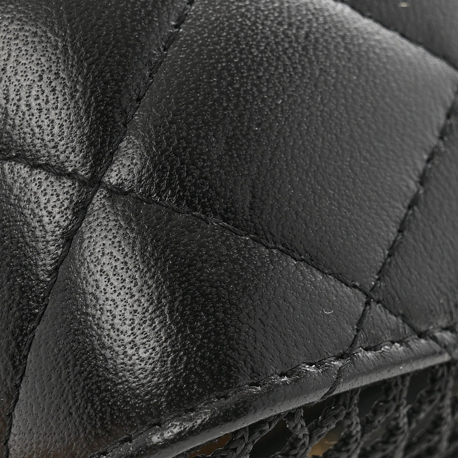 Chanel Mesh Shiny Lambskin Clutch With Chain Black 1667264