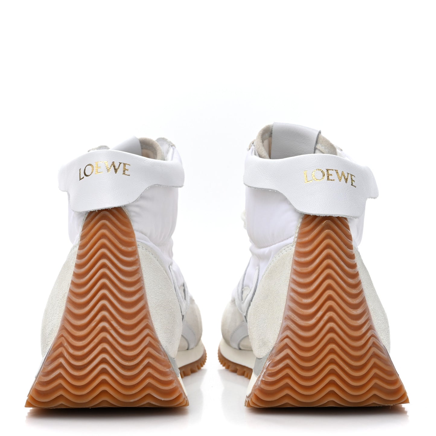 Nylon Suede Flow Runner High Top Sneakers 38 White