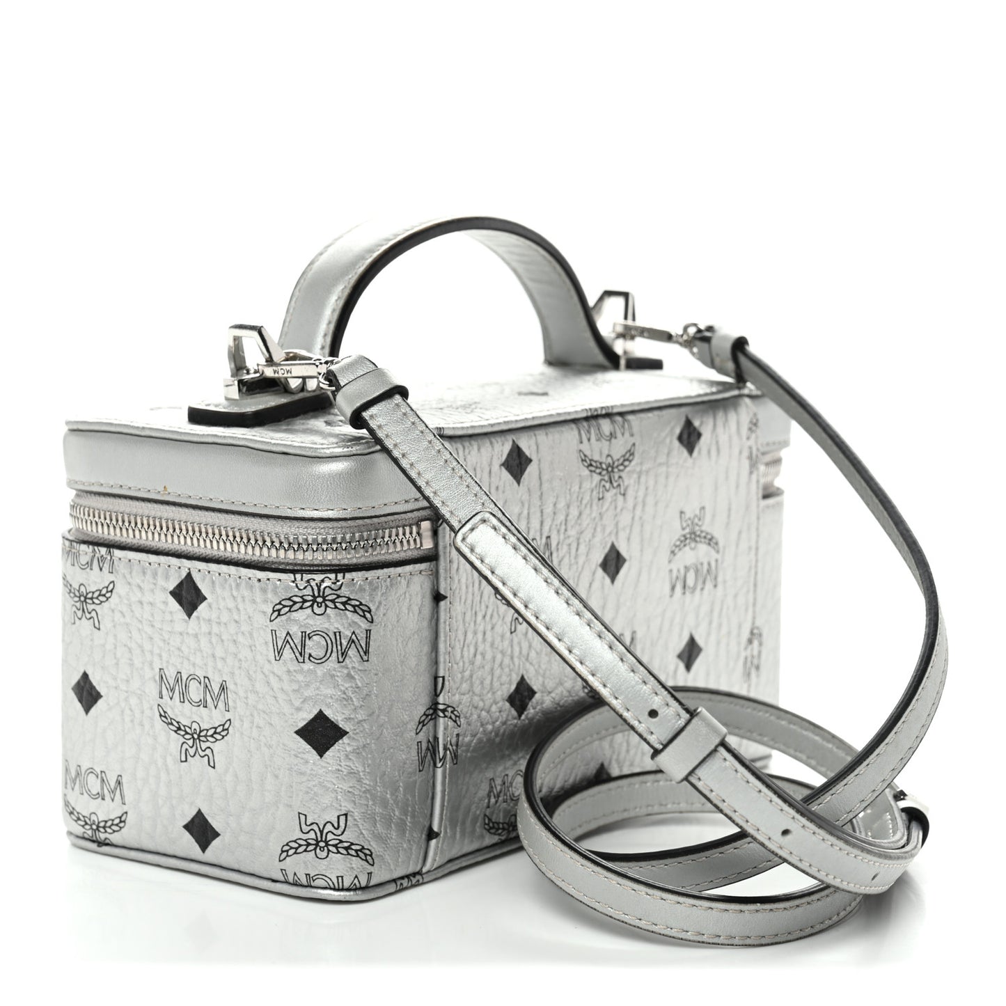 Metallic Visetos Vanity Case Silver