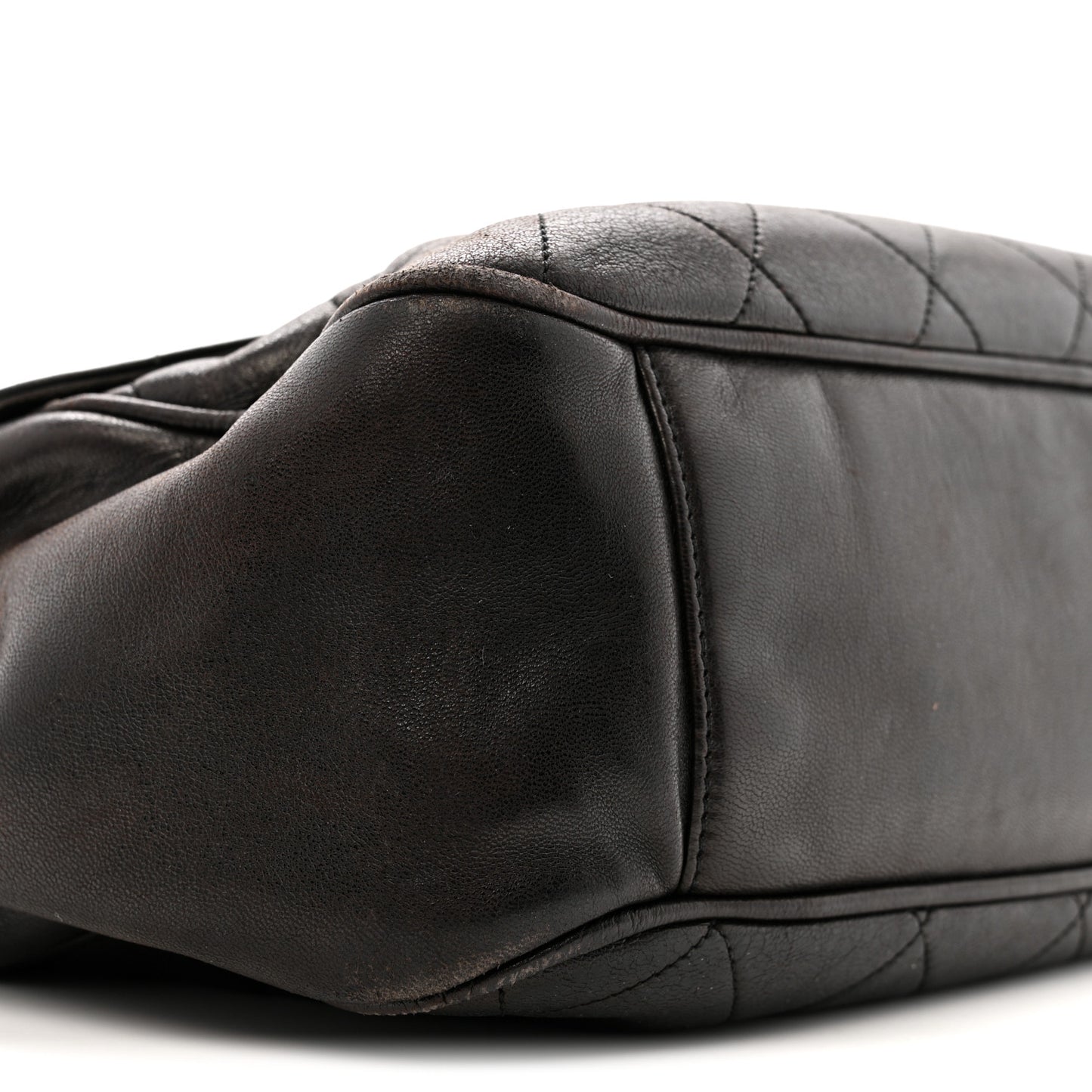 Lambskin Quilted Flap Shoulder Bag Black