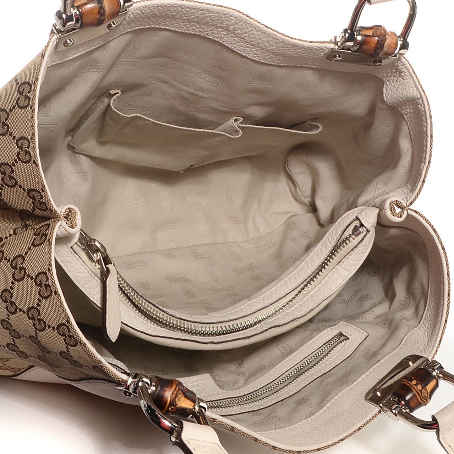 Monogram Bamboo Bar Medium Tote Off White