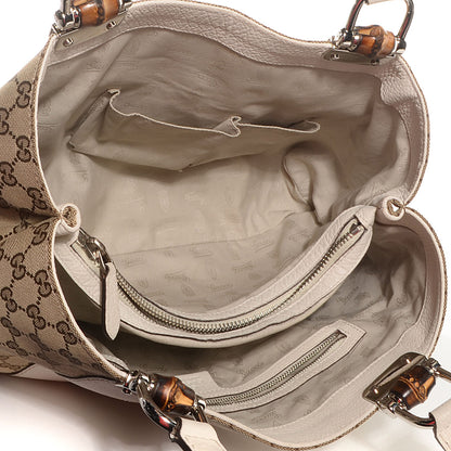 Gucci Monogram Bamboo Bar Medium Tote Off White 5 of 7