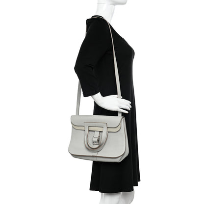 Hermes Taurillon Clemence Halzan 31 GM Gris Perle 2 of 11