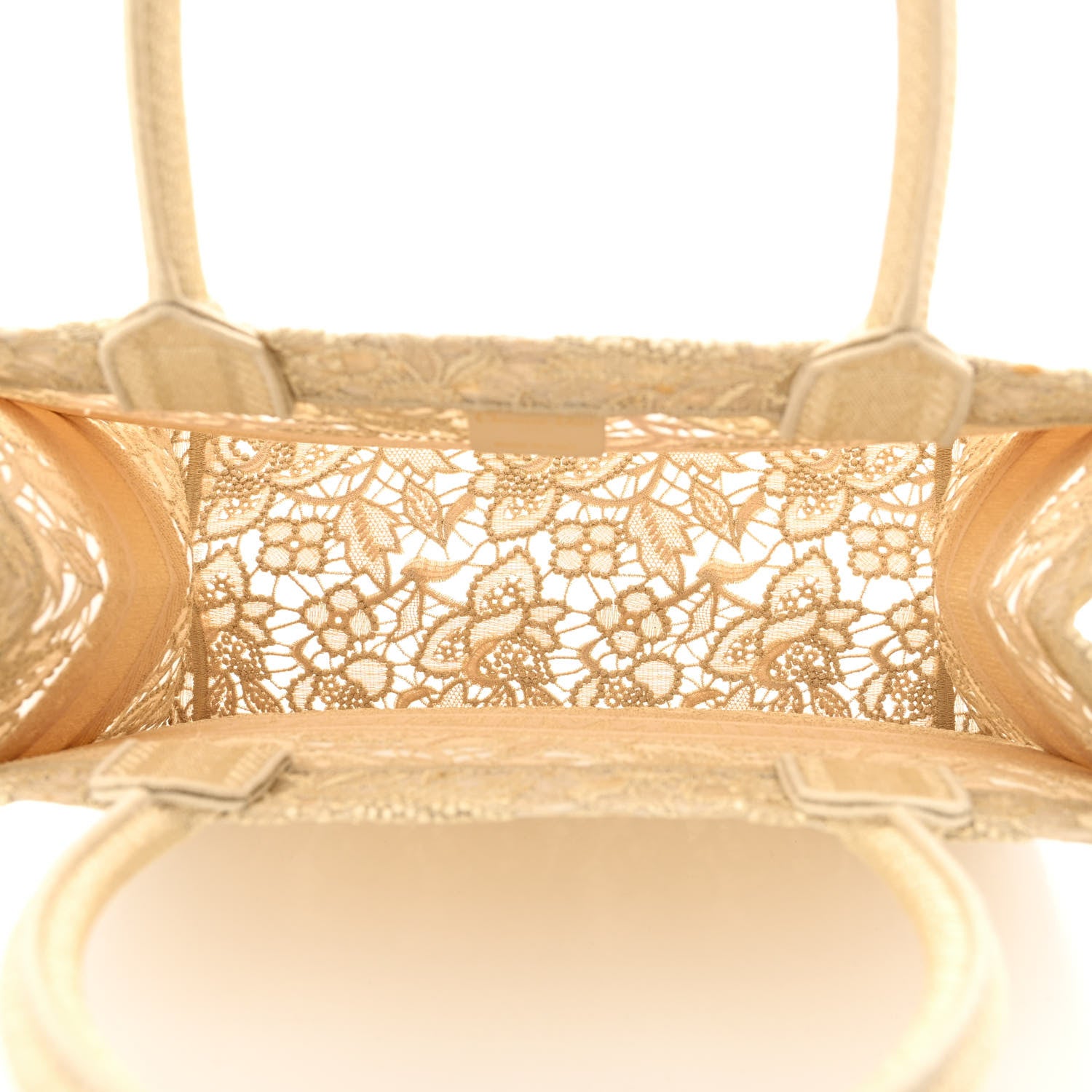 Christian Dior Transparent Metallic Embroidered Mesh Macrame Medium Book Tote Gold 5 of 12