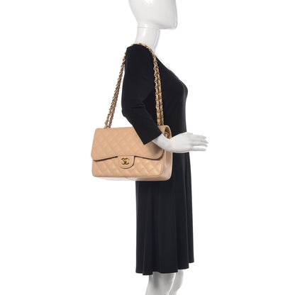 Chanel Caviar Quilted Jumbo Double Flap Beige Clair 2 of 9