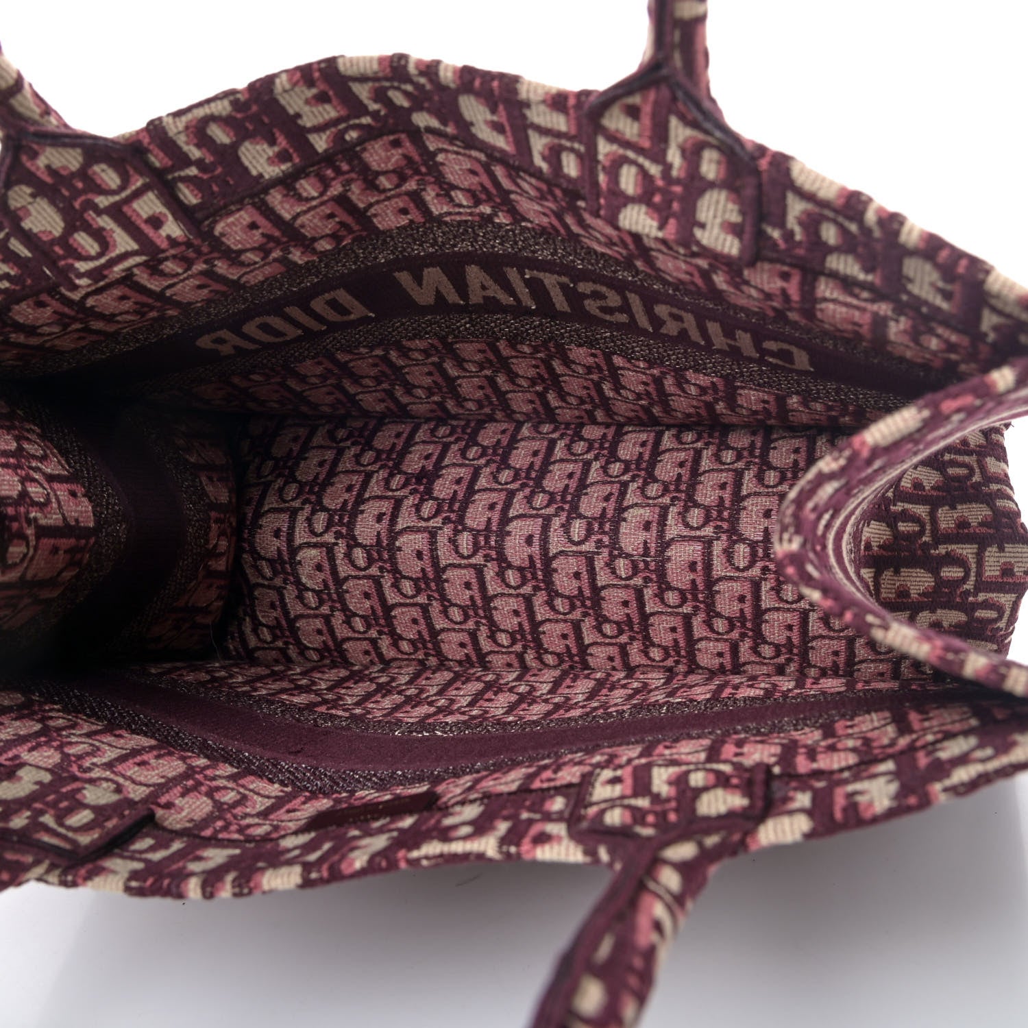 Christian Dior Oblique Medium Book Tote Burgundy Multicolor 4 of 4