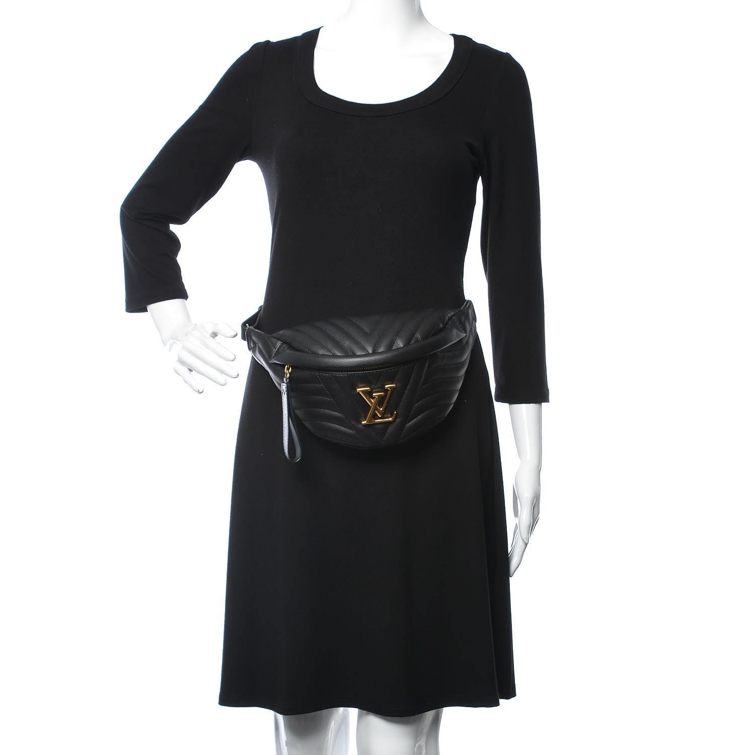 Louis Vuitton Calfskin Quilted New Wave Bumbag Black 2 of 9