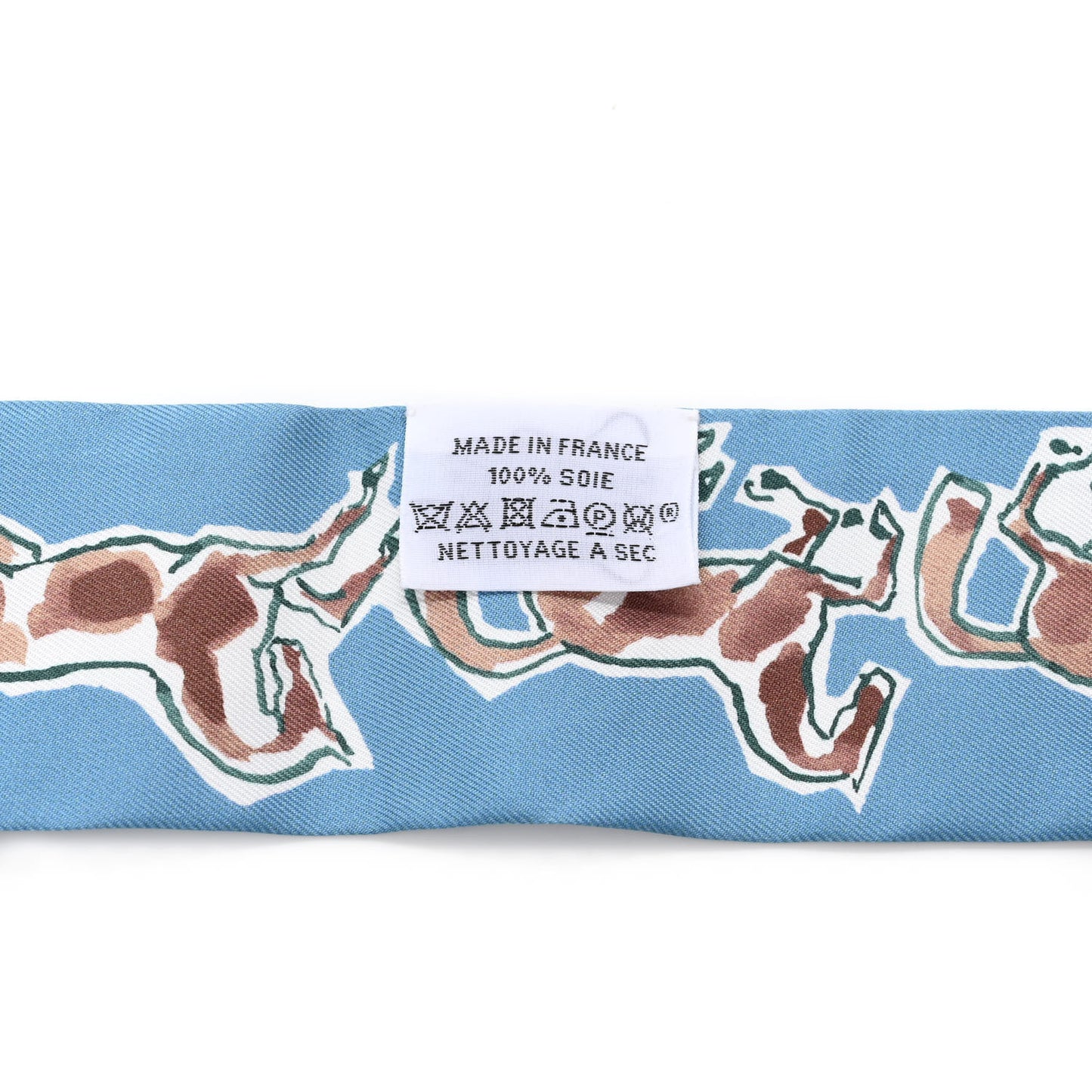 Silk Chevaux En Liberte Twilly Bleu Glacier Beige