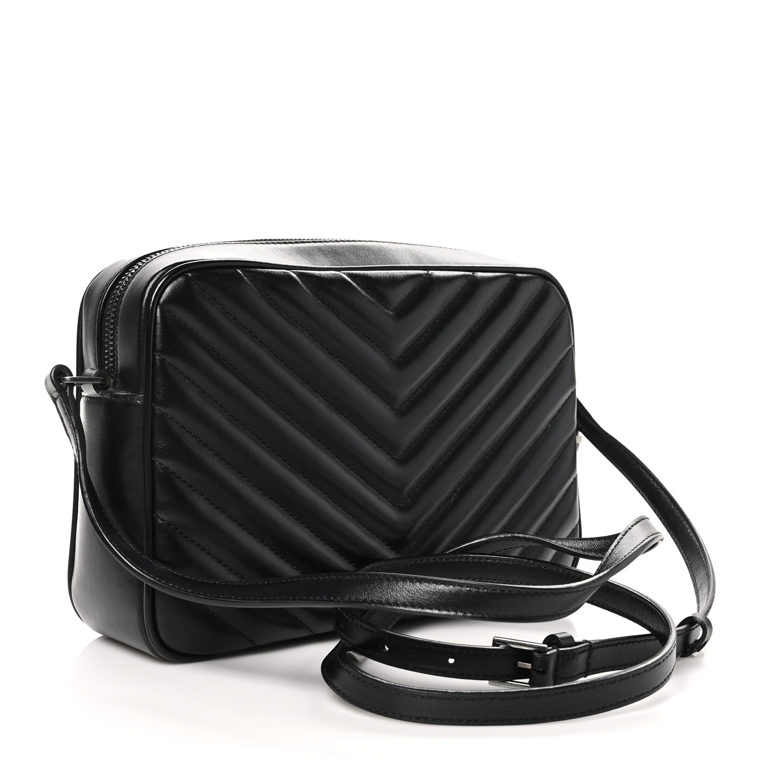 Saint Laurent Calfskin Matelasse Monogram Lou Camera Bag Black 3 of 11