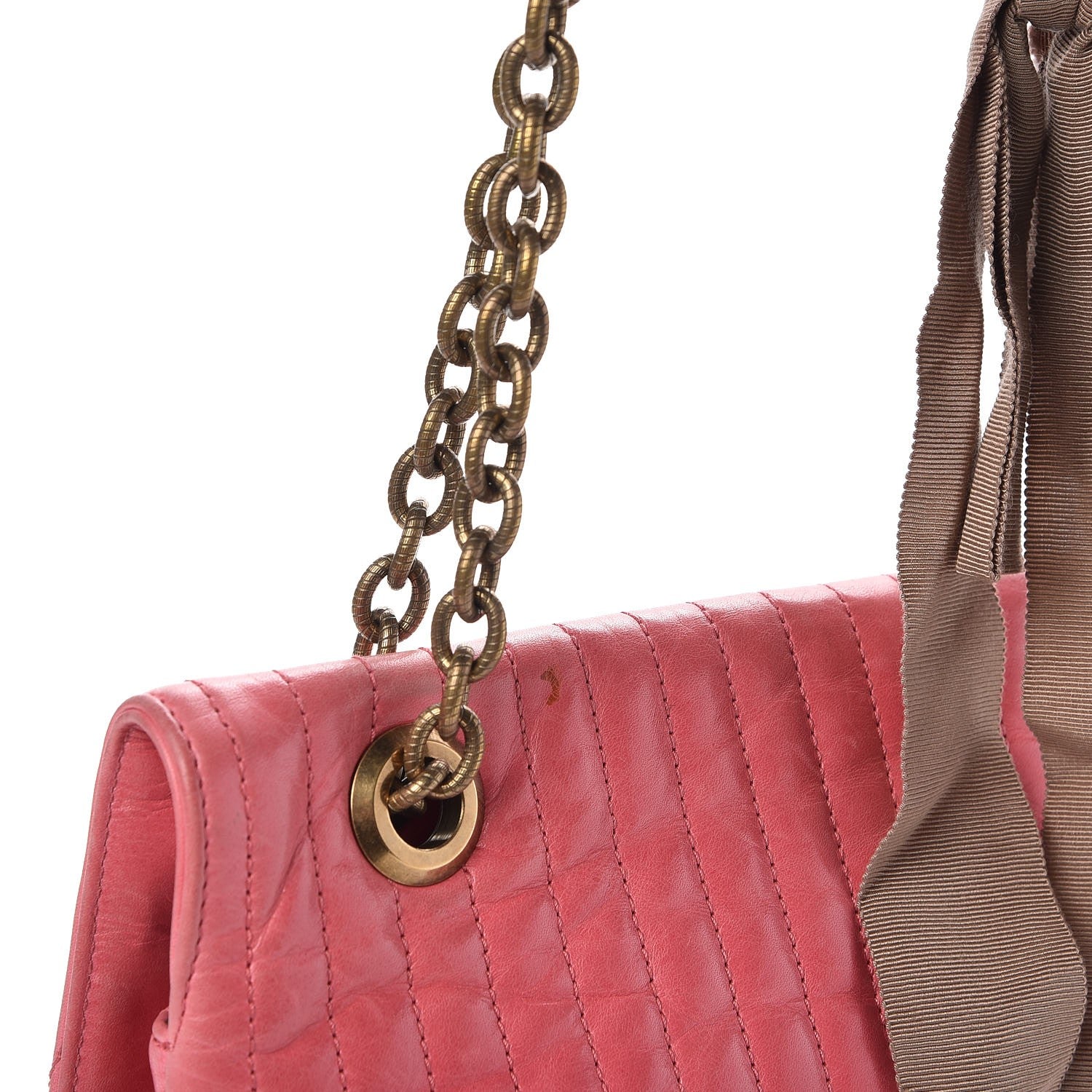 Lanvin Calfskin Quilted Large Happy Shoulder Bag Rose 8 of 10