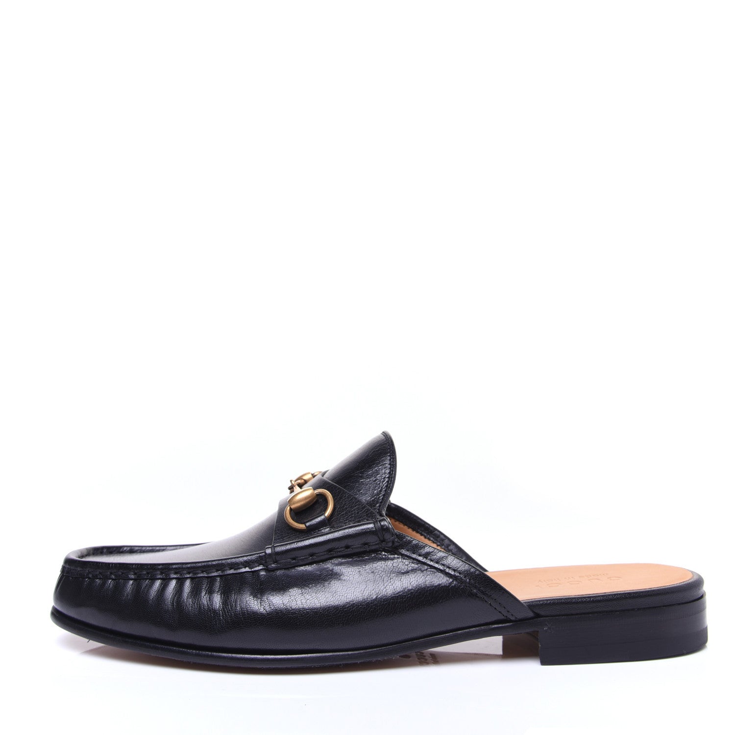 Gucci Goatskin Mens Horsebit Slippers 12 Black 1 of 12