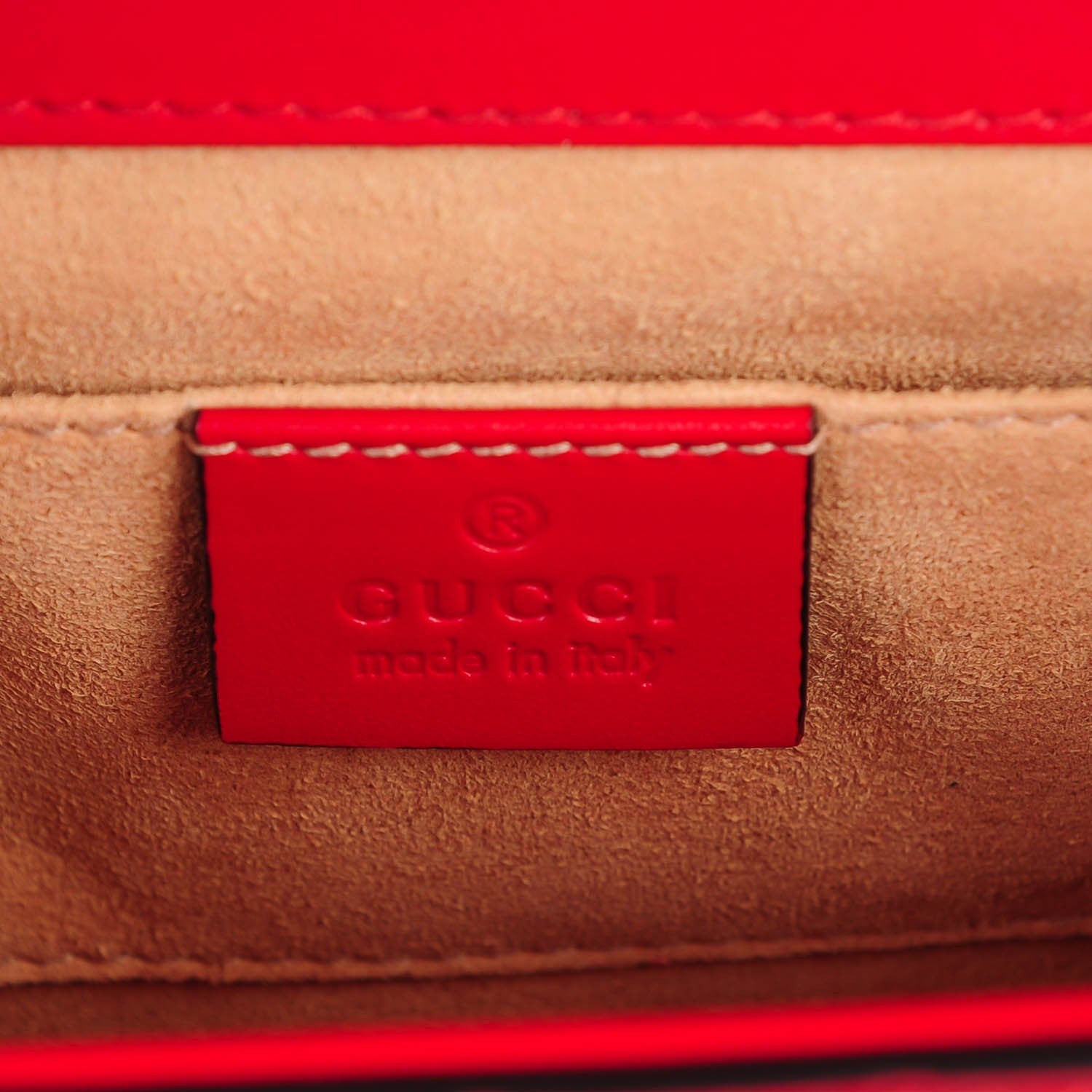 Gucci Guccissima Small Padlock Shoulder Bag Hibiscus Red 6 of 7