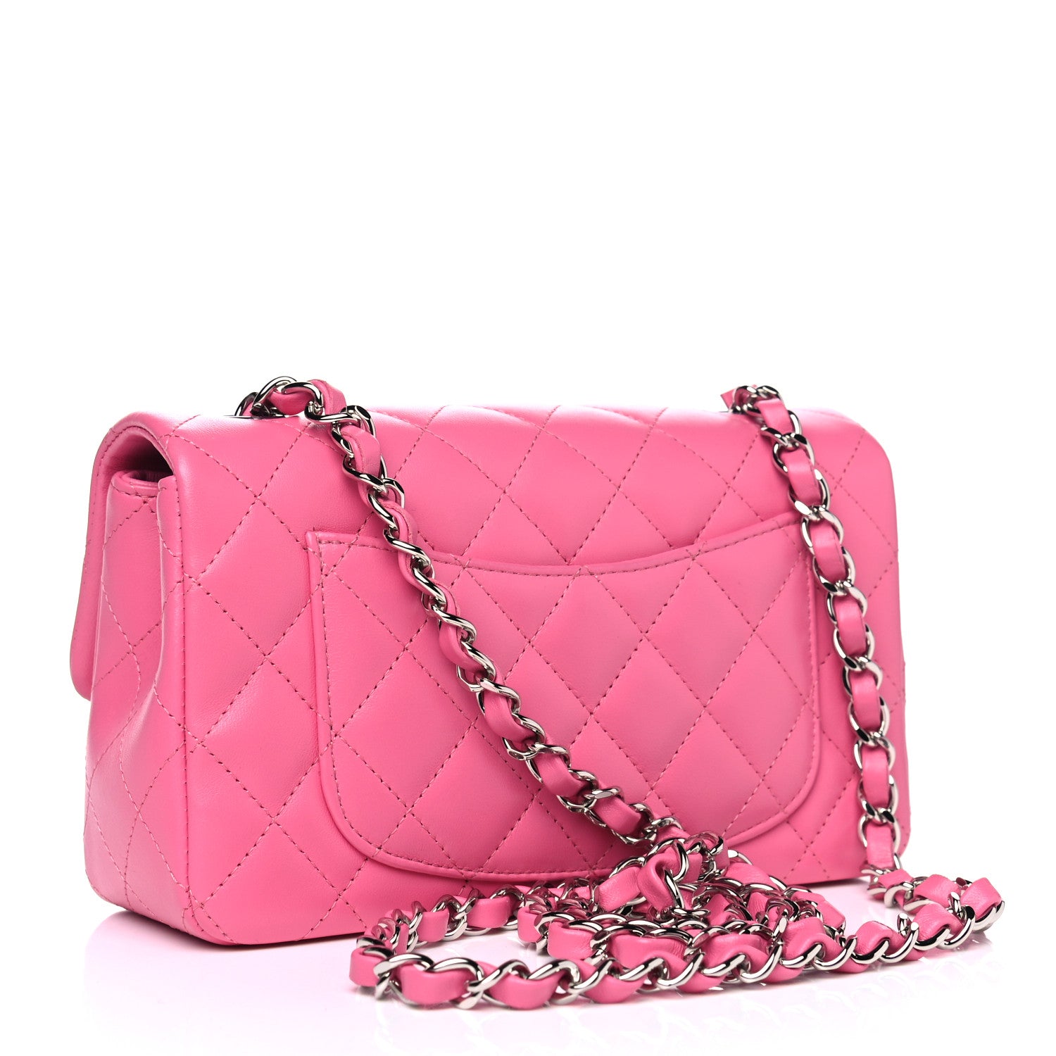 Chanel Lambskin Quilted Mini Rectangular Flap Pink 2 of 4