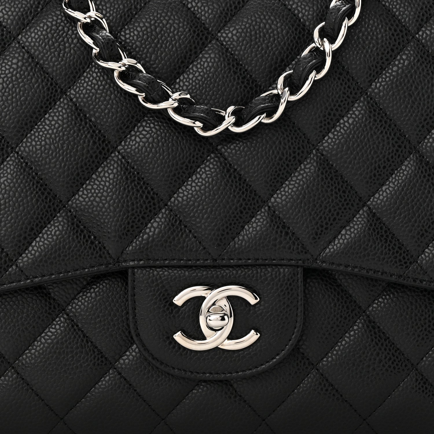 Chanel Caviar Quilted Jumbo Single Flap Black 8 of 11