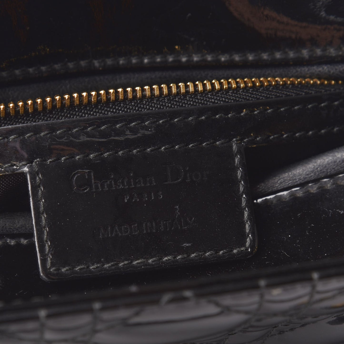 Patent Cannage Medium Lady Dior Black